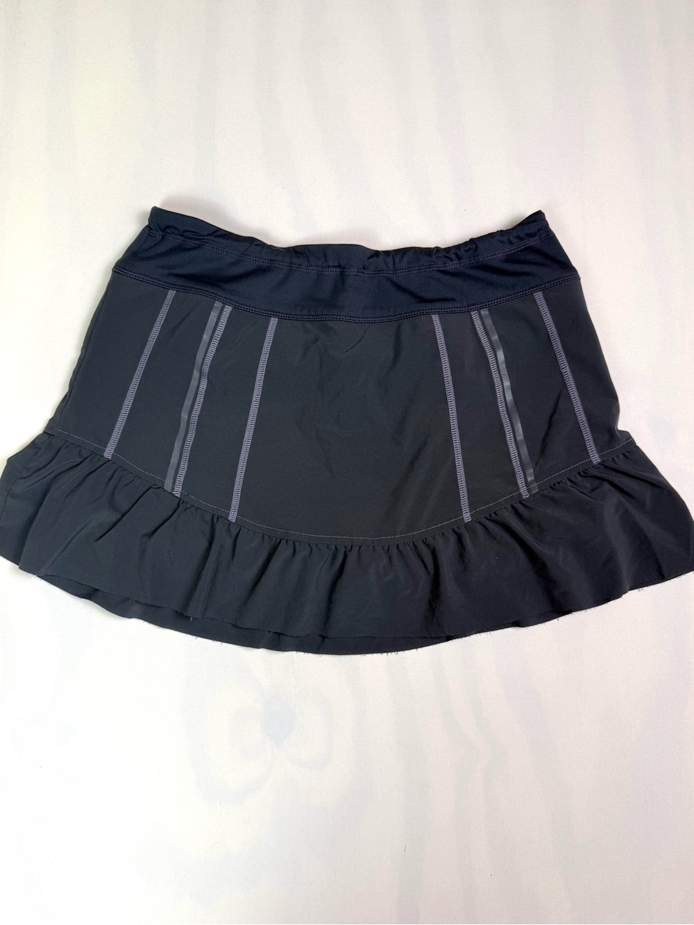 Athleta Takeoff Skort Size 8 Black Ruffle Running Tennis Athletic Skirt